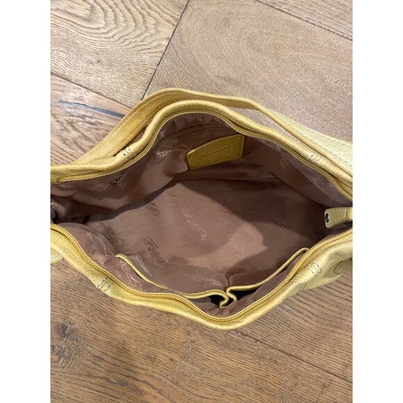 Mustard Yellow Fossil Pebbled Leather Shoulder Bag - Picture 10 of 12